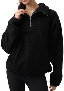 AARYA Women's 1/4 Quter Zipper Knit Sweatshirts Moonless Night L