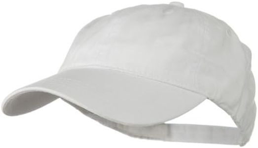 OTTO Washed Solid Pigment Dyed Cotton Twill Brass Buckle Cap - White