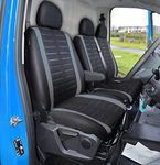 BAAZ Van Seat Covers, Universal Fit Most Trucks Vans Lorry Front Seat Covers, Single & Double Car Seat Covers for Single Driver and Double Passenger Seat 2+1 Seat Covers, 3D Stripe Print (Grey)