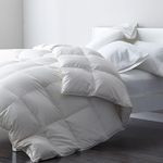 DWR Organic Summer King Size Duvet 4.5 Tog, Light Goose Feather and Down Quilt, 100% Cotton Shell, Machine Washable (220x240cm White)