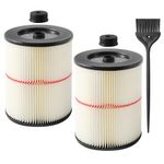 Gazeer 2 Pack Replacement Filter for Shop Vac & Craftsman 17816 9-17816 Replacement Cartridge Filter for Craftsman Wet Dry Vac 5 and Larger Gallon Vacuum Cleaner Accessories