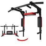 OneTwoFit Multifunctional Wall Mounted Pull Up Bar/Chin Up bar, Dip Station for Indoor Home Gym Workout, Power Tower Set Training Equipment Fitness Dip Stand Supports to 440 Lbs OT126