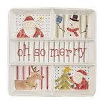 Mud Pie, Multi, Oh So Merry Christmas Section Server Platter, Multu, 2" x 12" x 12"