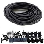 JIH Aquarium 50 Feet Standard 3/16" Black Flexible Airline Tubing with Black Plastic Connectors for Fish Tank,Terrariums, and Hydroponics