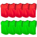 SPORTSBIBS Football Bibs Set of 10 Pieces - Pack of 10 for Children and Adults, Marker Shirt/training t-shirt, without logo, Team Game Jersey, Marking Shirt Men Ladies Seniors Juniors Kids