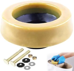 Toilet Wax Ring Extra Thick with Reinforced Polyurethane Core for Sealing Against Gas/Odor and Water Leaks Toilet Wax Ring with Metal Studs for 3" and 4" Waste Lines.Yellow, 1-Pack