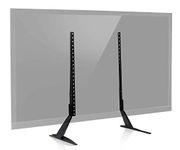 Mount-It! Universal TV Stand Base Replacement, Table top Pedestal Mount Fits 32 37 40 42 47 50 55 60 inch LCD LED Plasma TVs, 110 Lb Capacity