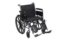 Drive Medical K320DFA-ELR Cruiser III Lightweight Folding Wheelchair with Flip Back Detachable Full Arms and Elevating Legrests