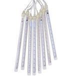 Geanmoki LED Meteor Shower Rain Lights,Drop/Icicle Snow Falling Raindrop 30cm 8 Tubes Waterproof Cascading Lights for Wedding Xmas Home Decor (Multi-Color)