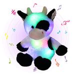 Glow Guards 15 inches Light up Music Cow Stuffed Animal Farm Animal Glowing Singing Soft Plush Toy with Lullaby Songs LED Night Lights Gifts for Toddler Kids Nap Time Pal