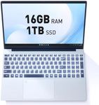 Auusda T152A 15.6" Gaming Laptop Computer - Intel N95 3.4GHz, 16GB RAM, 1TB NVMe, FHD IPS Display, Backlit Keyboard & Fingerprint Reader, 8000mAh Battery, USB 3.0/Mini HDMI/MicroSD, Win11 Pro (Gray)