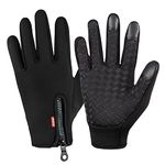 Aotlet Mens Gloves or Women Gloves Thermal Winter Christmas Cycling Gifts for men or women Waterproof Gloves Touch Screen Gloves Presents for him or her Warm Bike Accessories for Men or Ladies Black