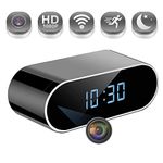 4U Spy Hidden Alarm Clock Camera, HD 1080P Wireless Spy Camera Clock Mini Hidden Camera with Motion Detection and Night Vision, Nanny Cam for Home Security and Office