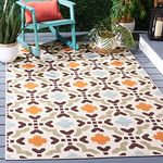 5'3 x 7'7 , Cream / Terracotta : Safavieh Veranda Collection VER080-0712 Indoor/ Outdoor Cream and Terracotta Contemporary Area Rug (5'3" x 7'7")