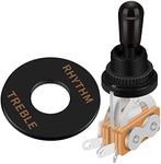 DaierTek 3 Way Guitar Toggle Switch Pickup Selector for Gibson Epiphone Les Paul Electric Guitar (Black Tip)