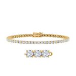 3 3/4 to 4 Carat Diamond Tennis Bracelet in 14K Gold (6.5 Inch to 7.5 Inch) - IGI Certified (I1-I2 Clarity), 7 Inch, 14K Yellow Gold, Diamond