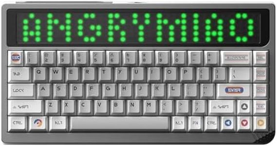 Angry miao AM RGB 65 Wireless Creamy Mechanical Gaming Keyboard. 68-Key Tri-Mode 2.4G Bluetooth Wireless. Custom LED Screen. Hot-Swap Switch. High-End RGB Gaming Accessories for PC & Mac - Cyber Grey