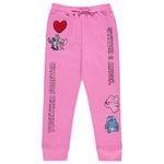 Disney Girls Jogger Sweatpants with Lilo and Stitch, Minnie Mouse & Disney Prinveses, Little and Big Girls Sizes 4-16, Pink(02), 10-12