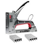 NEU MASTER Staple Gun, 2 in 1 Light Duty Staple Tacker with 1600 pcs Staples, Shooting Nailer Stapler for Furniture Woodworking Book Binding