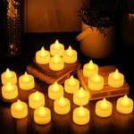 VERVENIX (Pack of 24 LED Tea Light Candles – Battery-Operated Flameless & Smokeless Decorative Lights for Diwali, Home Temple, Pooja and Holiday Decorations