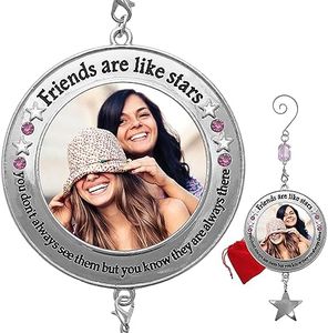 Friends are Like Stars Photo Ornament - Christmas Picture Holder Ornament for Friendship - Personalized Gifts - Gift/Storage Bag Included