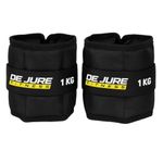De Jure Fitness Adjustable Ankle & Wrist Weights Pair (1KG x 2) for Men & Women | Strength Training, Walking, Running, Workout, Yoga | Comfortable, Durable | Z Black – 2KG