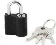 uxcell Home Door Cabinet Black Security Lock Padlock 1.7" Long w 4 Keys