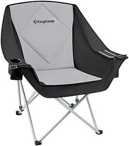 KingCamp Oversized Chaise de Camping Pliante Rembourrée, Charge Max 136 kg, Dossier Haut Chaise Pliante Camping avec Sac Isotherme & Accoudoir & Porte-gobelet, Fauteuil de Canapé Pliable pour Jardin