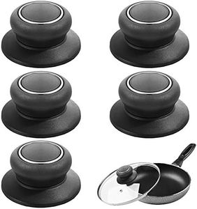 5 Pcs Pot Lid Knobs,Sonku Pot Lid Top Replacement Knob Handle Knobs for Casserole Kettle Cover Glass Saucepan Lid Pot-Black