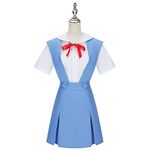 Anime Hoshino Ruri Asuka Ayanami Rei Cosplay Costume for Woman Adult Girl Blue Academy JK Uniform Suspender Dresses Shirt Halloween (Female Medium)