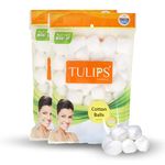 Tulips White Cotton Balls 50S (Pack of 2)
