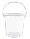 AIR O MATIC Unbreakable Virgin Plastic Strong Transparent Bathroom Bucket 20 LTR (White)