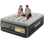 OlarHike Double Airbed with Built in Pump, 50cm High Raised Inflatable Mattress, Blow Up Mattress for Guests, Folding Bed with Flocked Top, Waterproof Surface, 135 x 190 x 50cm, 1 Air Bed Only