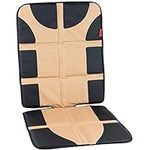 Lusso Gear Car Seat Protector: Thick Waterproof Pad, Non-Slip Durable Rubber Backing, Universal Fit, Compatible with Leather or Fabric, Driver or Passenger Seats, Adjustable Headrest Strap (Tan)