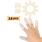 Finger Protectors, Gel Finger Cots 14 Pcs Finger Bandage, New Material Finger Support Thumb Protector for Trigger Finger, Hand Eczema, Finger Cracking, Finger Arthritis (14Pcs, M Size)