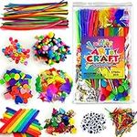 WAU Crafts Arts and Crafts Supplies for Kids - 1750 pcs Crafting for School Kindergarten Homeschool - Supplies Set for Kids Craft Art - Supply Kit for Toddlers and Kids Age 2 3 4 5 6 7 8 9 with Pom Poms Pipe Cleaners and more