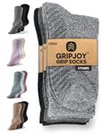 Gripjoy Grip Socks Non Slip Socks for Women Men | Non Skid Hospital Socks – 3 pk