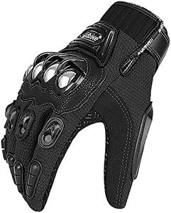 Stainless Steel Armour Motorcycle Gloves Sport Motorbike Racing Street (M, Black)