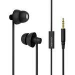 MAXROCK TM Mini Total Soft Silicon Earbuds Headphones with Mic Music Sleep Choice for Cellphones Ipad Tablet Mp3 Laptop and Most 3.5mm Audio Player (Black) …