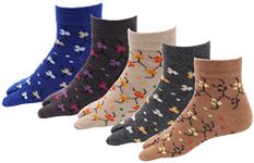 RC. ROYAL CLASS Women's Ankle Cotton Thumb Multicolored Socks, Pack Of 5 - Ankle Length