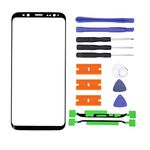 S&LEnterprise Front Glass Screen Replacement Repair Kit for Samsung Galaxy S8 SM-G950F 5.8" 2017 Front Outer Glass Lens Black