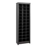 Prepac BUSR-0009-1 Space-Saving Shoe Storage Cabinet, Black, Tall