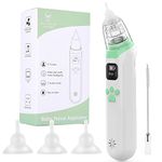 MYPIN Electric Baby Nozzle Suction Rechargeable Baby Nose Cleaner, Anti-Backflow Nose Vacuum with 3 Suction Levels, 3 Silicone Tips, Light, Music for Infants Toddlers Newborn