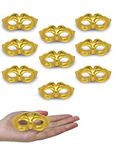 10pcs/Set Mini Masquerade Gold Mask Party Decoration, Supper Small Masks for Mardi Gras Halloween Party Decor Novelty Gifts