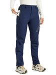 Willit Women's Ski Snow Pants Fleece Lined Hiking Pants Water Resistant Warm Winter Pants Cold Weather Insulated Deep Blue M