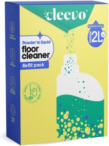 Cleevo Floor Cleaner Liquid (2L Refill Pack) | 1 Pouch = 1L Natural Disinfectant Floor Cleaners for Mops | Chlorine-Free Surface Cleaner, Eco-Friendly All-Purpose Floor Cleaning Liquid (Zesty Lemon)