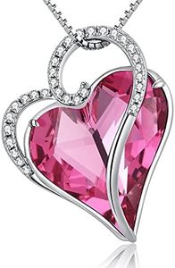 Jiamiaoi 18K White Gold Plated Diamond Heart Necklace 925 Sterling Silver Necklace for Women Lab Grown Diamond Necklace for Valentine’s Day/Wedding Anniversary/Engagement, Sterling Silver, Cubic Zirconia
