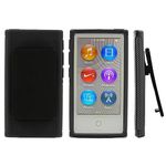 Black Belt Clip TPU Rubber Skin Case Cover for Apple iPod Nano 7th Generation 7G 7