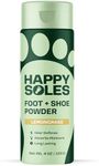 HAPPY SOLES Shoe Deodorizer & Foot Powder - Ultimate Foot Powder for Smelly Feet & Odor Control - Sweat-Absorbing & Long-Lasting Freshness - Ideal for Sweaty Feet & Unpleasant Shoe Smell