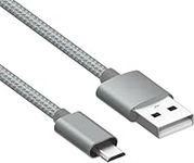 Micro cable 3.1amp fast charging Strong Nylon Braided Tangle-Free Micro USB Data Charger Cable for Samsung, HTC, Nokia, Sony, Kindle, PS4, Speaker, Power bank and More Micro USB Devices (grey, 1m)